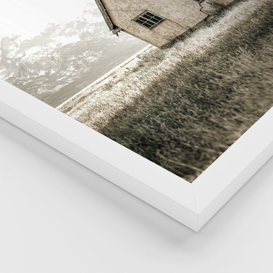 Zestaw obrazy w ramie 50x70 galeria - Rustykalny, cytat, dom - rama biała