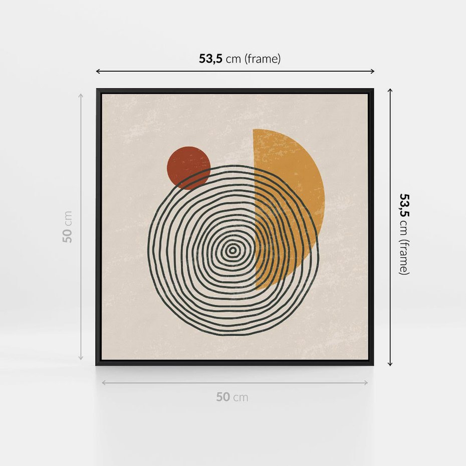 Obraz w ramie 50x50 - Odbicia Wyobraźni - nowoczesna sztuka, minimalizm - rama czarna