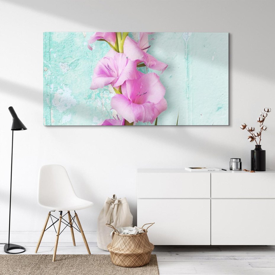 Obraz na płótnie 120x60 - Piękno w delikatności - kwiaty, różowe