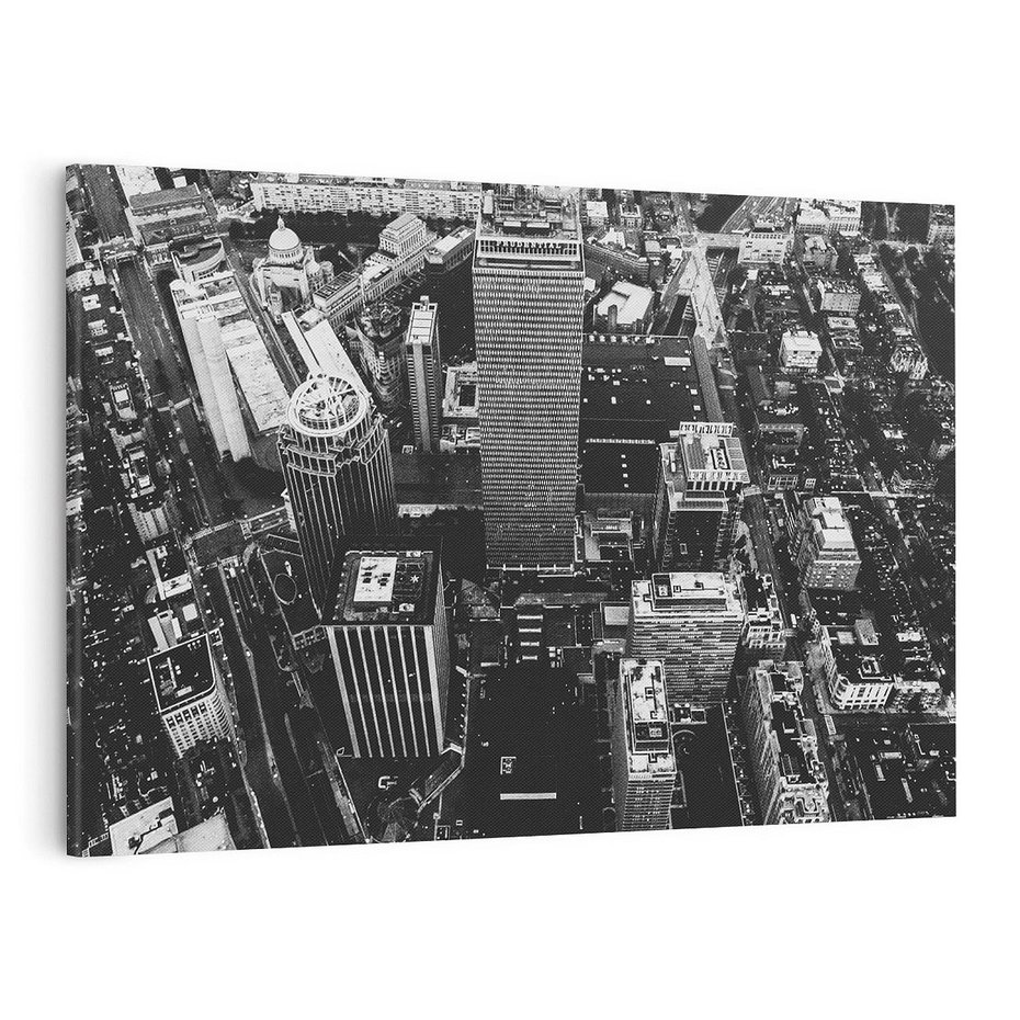 Obraz na płótnie 120x80 - Kontrastujące miasto - miasto, biało