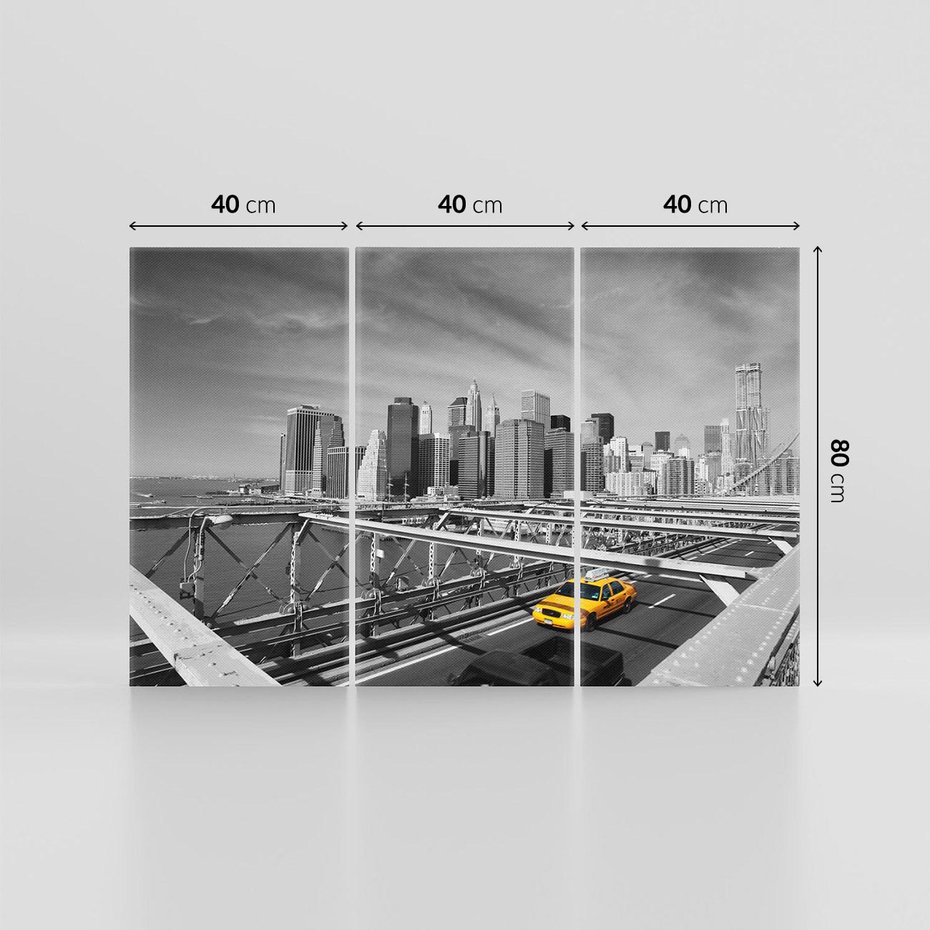 Obraz na płótnie 120x80 - Podróż taksówką przez Nowy Jork - TAXI, miasto