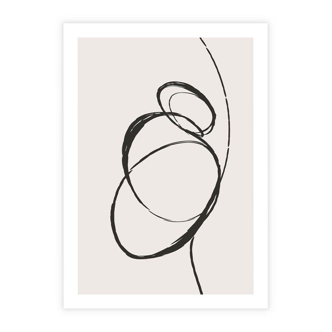 Plakat bez ramy 21x30 - Modernistyczne Refleksje - abstrakcyjne szkicowane linie, minimalizm