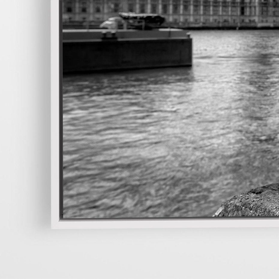 Obraz w ramie 100x70 - Pejzaż kruchości i siły - Londyn, Tamiza - rama biała