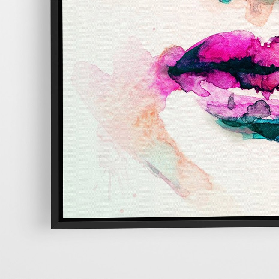 Obraz w ramie 70x100 - Kobieta Abstrakcja Twarz - kobieta, abstrakcja - rama czarna