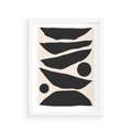 Plakat w ramie 30x40 - Modernistyczna Abstrakcja w Czerni i Bieli - abstrakcja, czarno biała grafika - rama biała