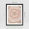 Plakat w ramie 40x50 - Roztopione Granice - abstakcyjne koła, delikatne odcienie beżu - rama czarna