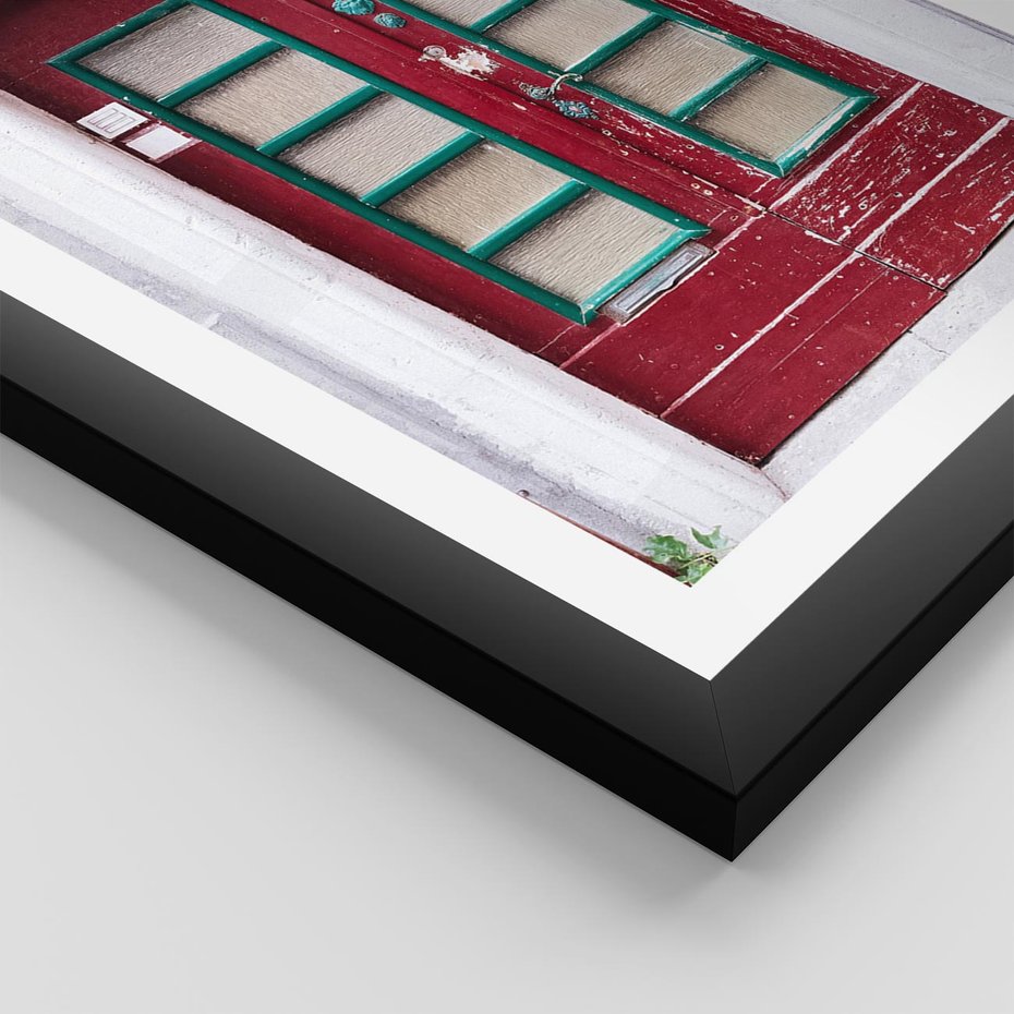 Plakat w ramie 30x40 - Retro Przez Drzwi - drzwi, retro - rama czarna