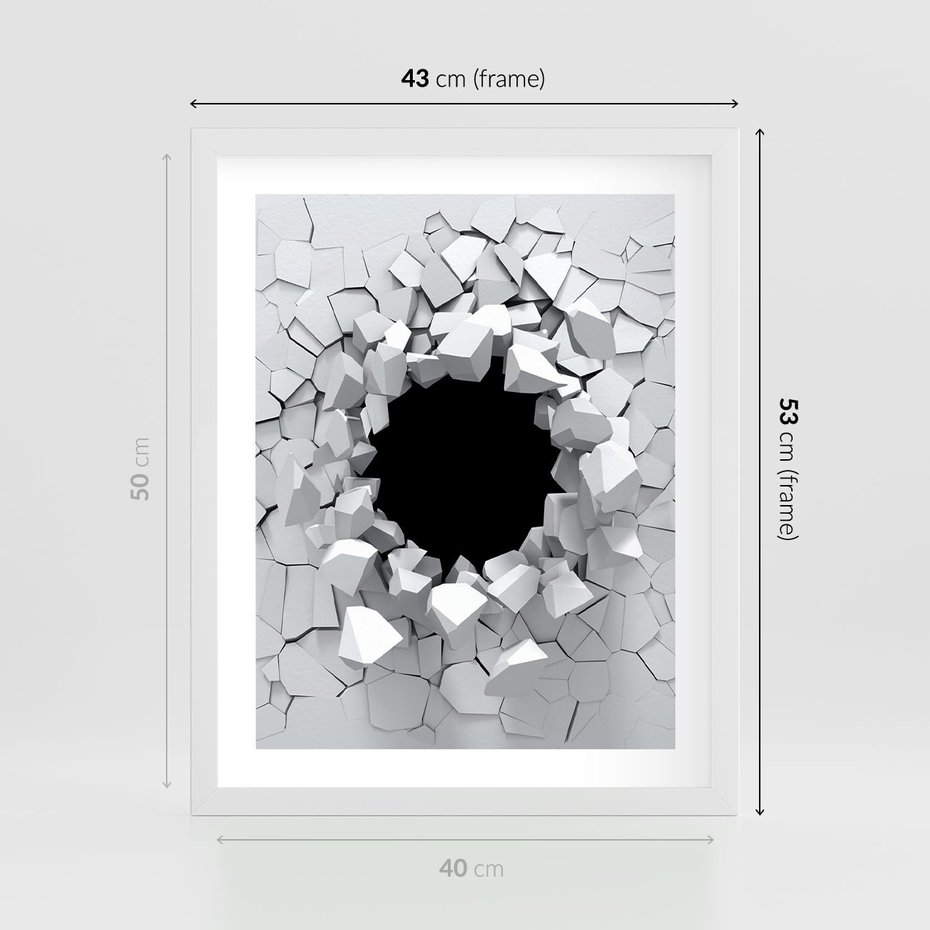 Plakat w ramie 40x50 - Nowoczesna Abstrakcja - grafika, nowoczesna - rama biała