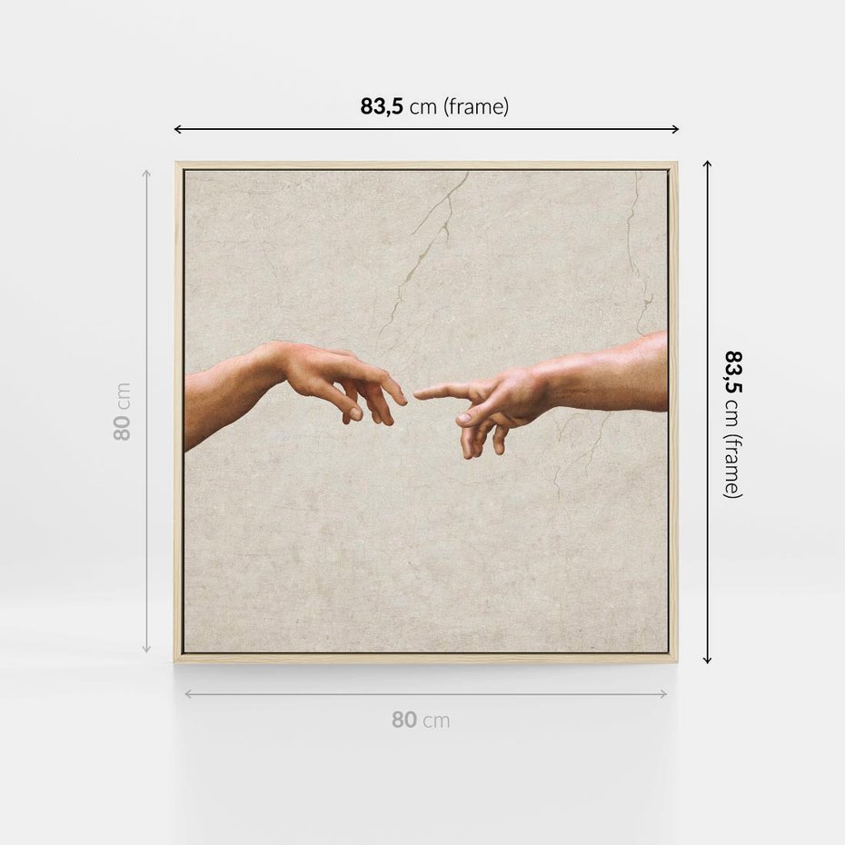 Obraz w ramie 80x80 - Antyczna Twórczość - inspiracja, Michał Anioł - rama drewno