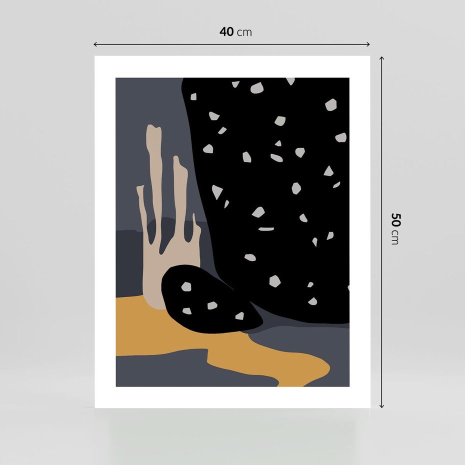 Plakat bez ramy 40x50 - Formy Szarości - ciemny, mroczny plakat