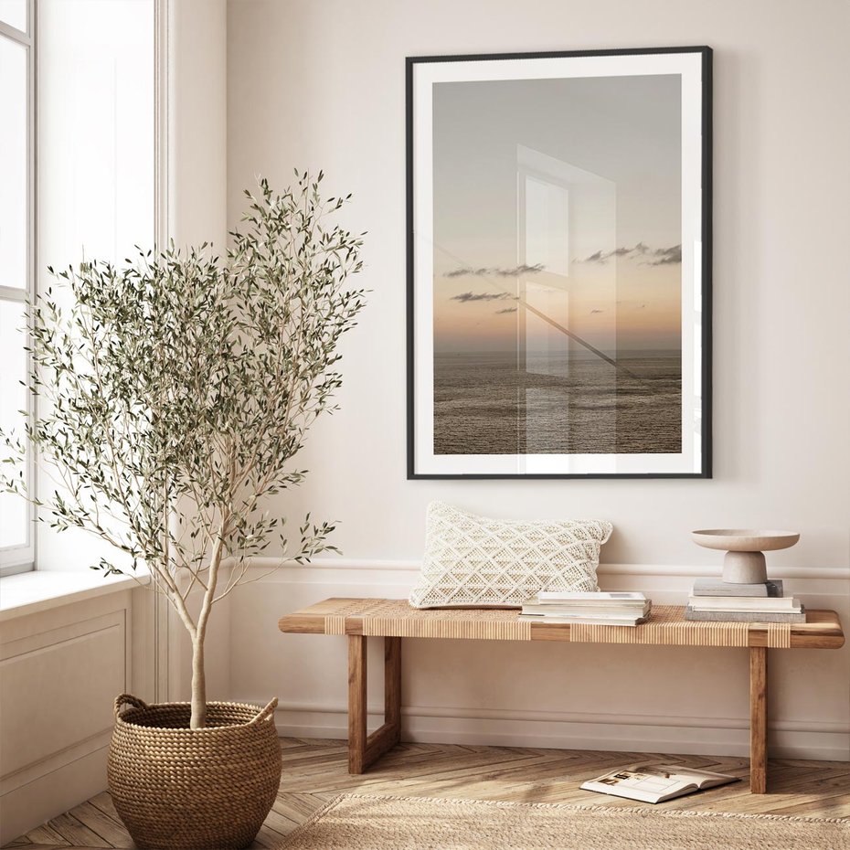 Plakat w ramie 30x40 - Chwila Romantyzmu - morze, niebo - rama czarna