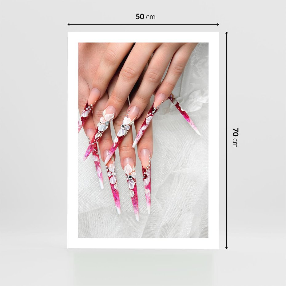 Plakat bez ramy 50x70 - Paznokcie jak dzieło sztuki - paznokcie, manicure