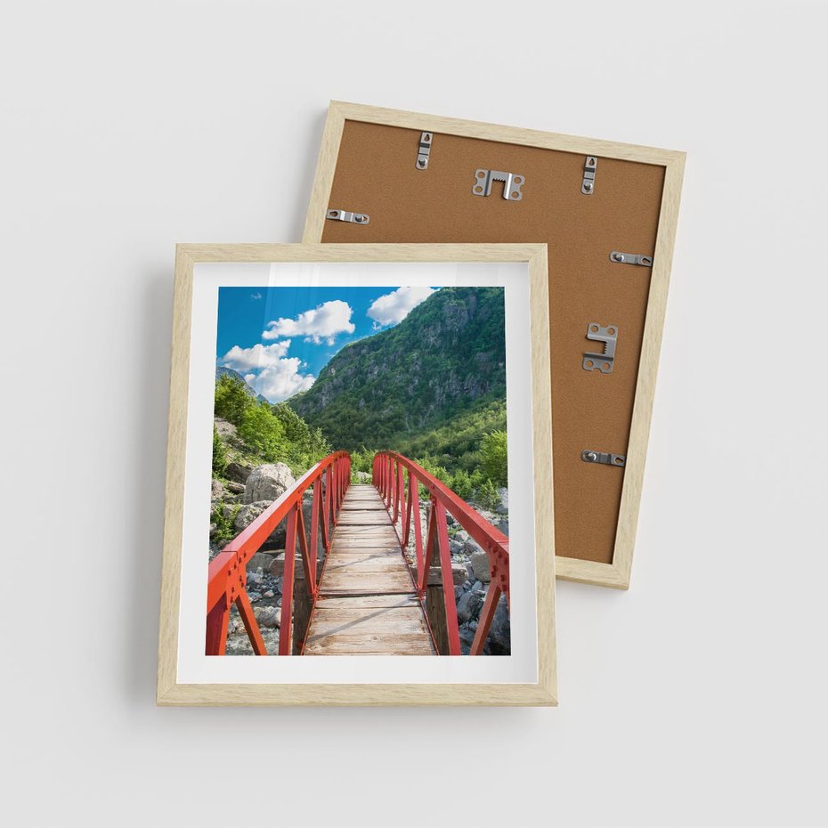 Plakat w ramie 40x50 - Most do przygody - góry, most - rama drewno