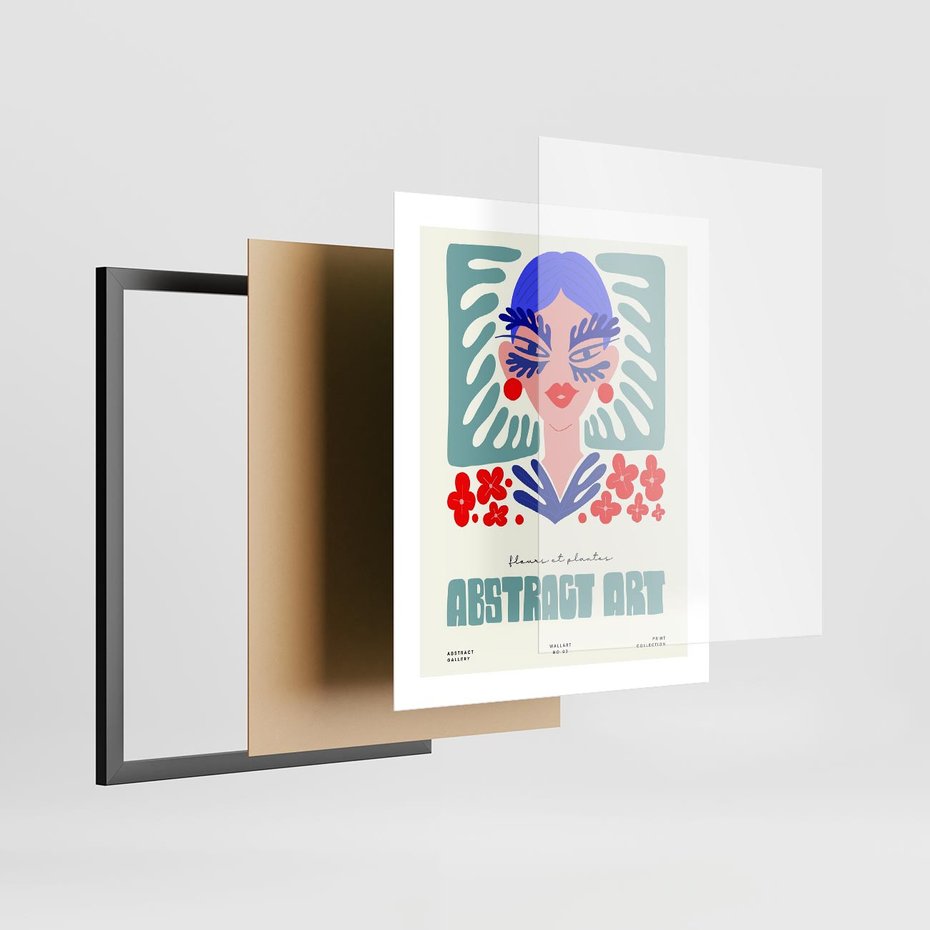 Plakat w ramie 40x50 - Podróżne Impulsy - abstrakcja, kobieta - rama czarna