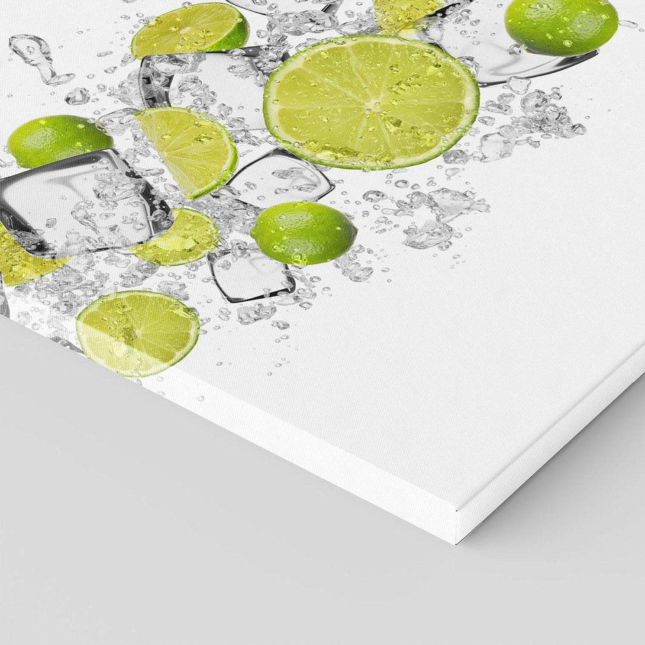 Obraz na płótnie 70x70 - Rześkość i smak - limonki, lód
