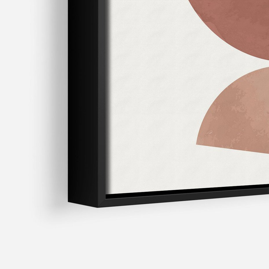 Obraz w ramie 70x100 - Abstrakcyjne Widzenia - abstrakcyjne geometryczne kształty, odcienie brązu i beżu - rama czarna
