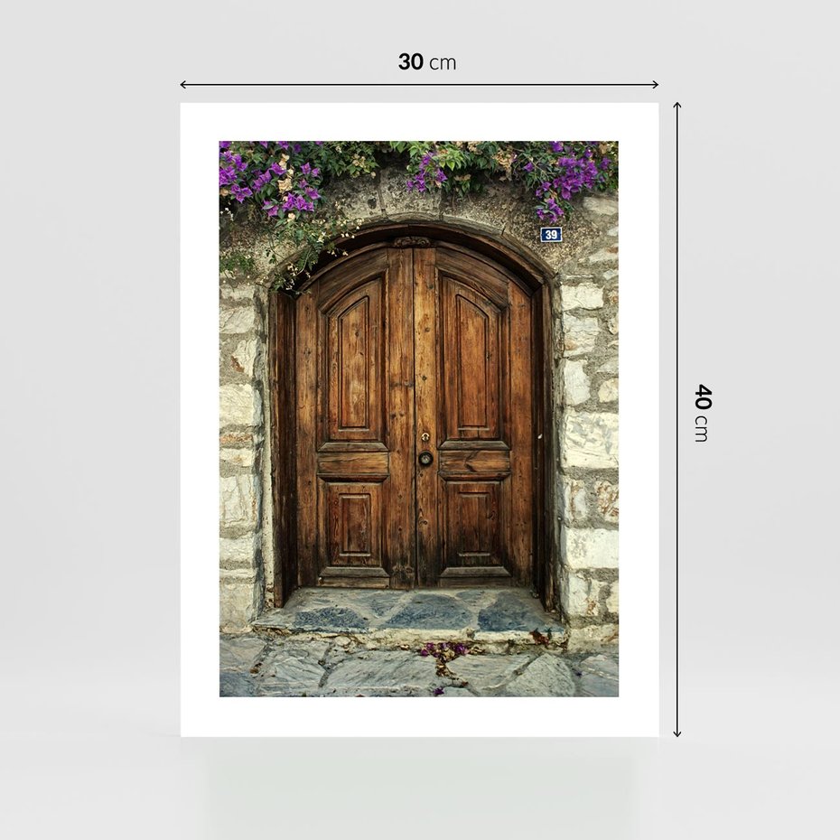 Plakat bez ramy 30x40 - Tajemnicze stare drzwi - stare, drzwi