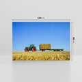 Obraz na płótnie 120x80 - Ruralne żniwa - traktor, przyczepa