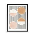 Plakat w ramie 50x70 - Przenikające Kształty - abstrkacyjna nowoczesna sztuka, koła okręgi - rama czarna