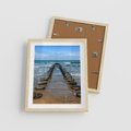 Plakat w ramie 40x50 - Falochron na brzegu morza - falochron, morze - rama drewno
