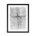Plakat w ramie 50x70 - Refleksje Monochromatycznych Widoków - abstrakcyjna kompozycja z czarnych kropek, minimalistyczny czarno bialy plakat - rama czarna
