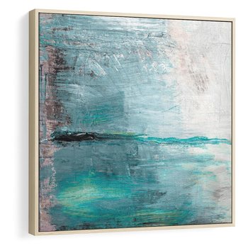 Obraz w ramie 80x80 - Odbicie utraconych barw - abstrakcja, niepokój - rama drewno