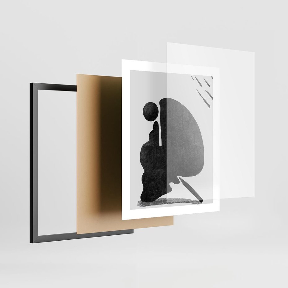 Plakat w ramie 40x50 - Abstrakcyjna Japońska Sztuka - abstrakcja, sztuka japońska - rama czarna