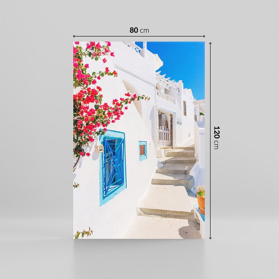 Obraz na płótnie 80x120 - Piękno miasta nad morzem - Grecja, uliczka