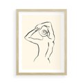 Plakat w ramie 50x70 - Tajemniczy Rytm - kobieta, posąg - rama drewno