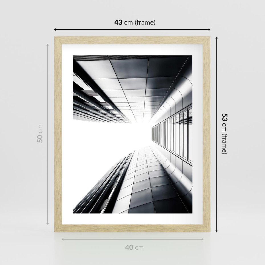 Plakat w ramie 40x50 - Architektura o Prostych Formach - architektura, proste formy - rama drewno