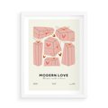 Plakat w ramie 50x70 - Nowoczesna Miłość - nowoczesna grafika, pastelowe kolory - rama biała