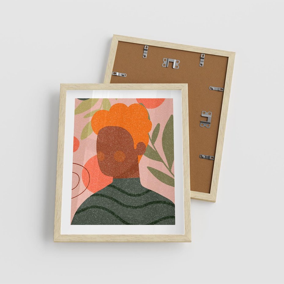 Plakat w ramie 40x50 - Kobieca Przestrzeń - nowoczesny plakat, styl retro - rama drewno