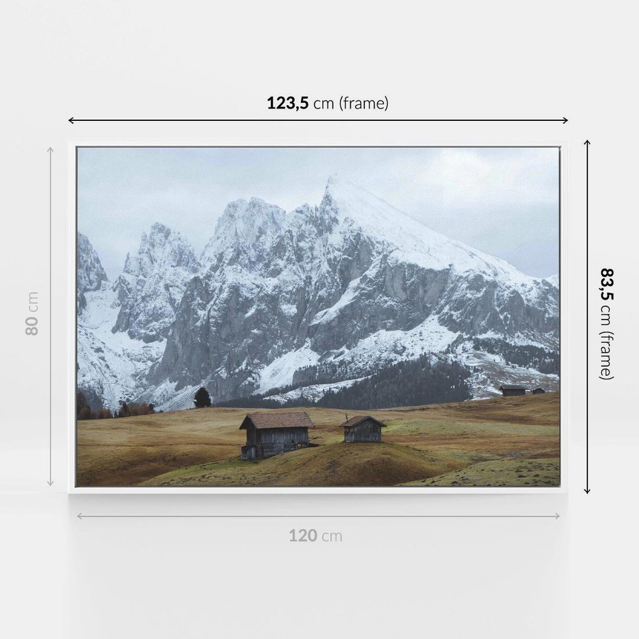 Obraz w ramie 120x80 - Odkryj Ich Urok - góry, skandynawia - rama biała