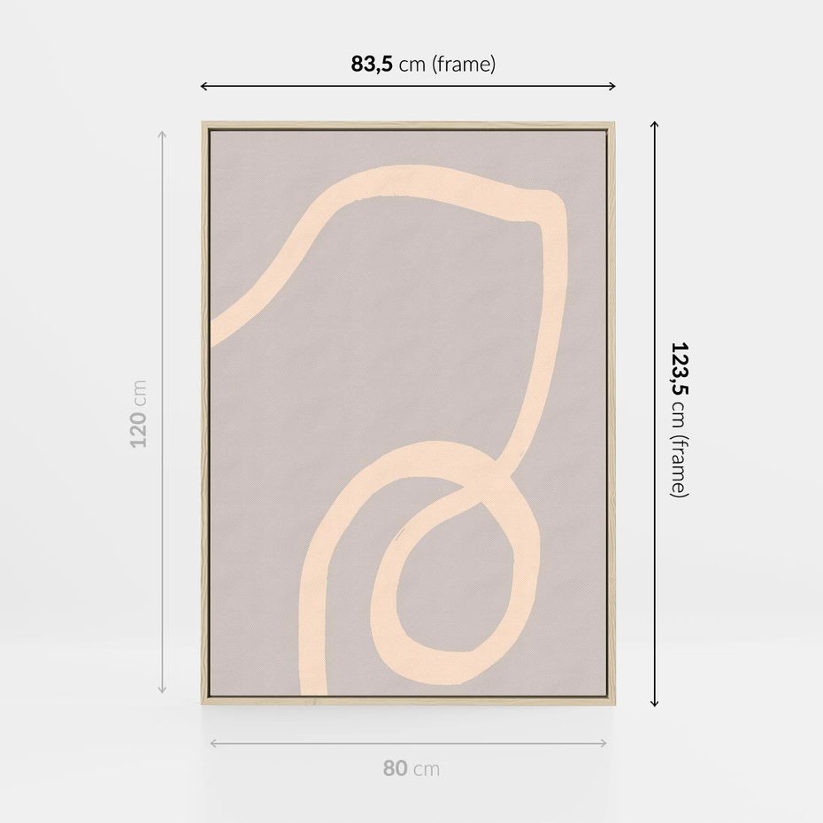 Obraz w ramie 80x120 - Wystylizowana Rewolucja - minimalistyczny obraz, nowoczesny - rama drewno