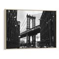 Obraz w ramie 100x70 - Ikona Miasta - Nowy Jork, most - rama drewno