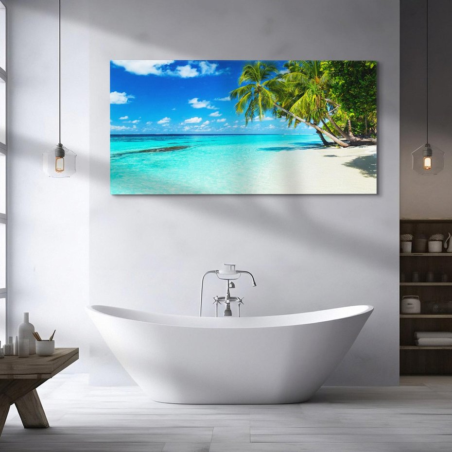 Obraz na płótnie 120x60 - Rajskie plaże na Malediwach - Malediwy, plaża