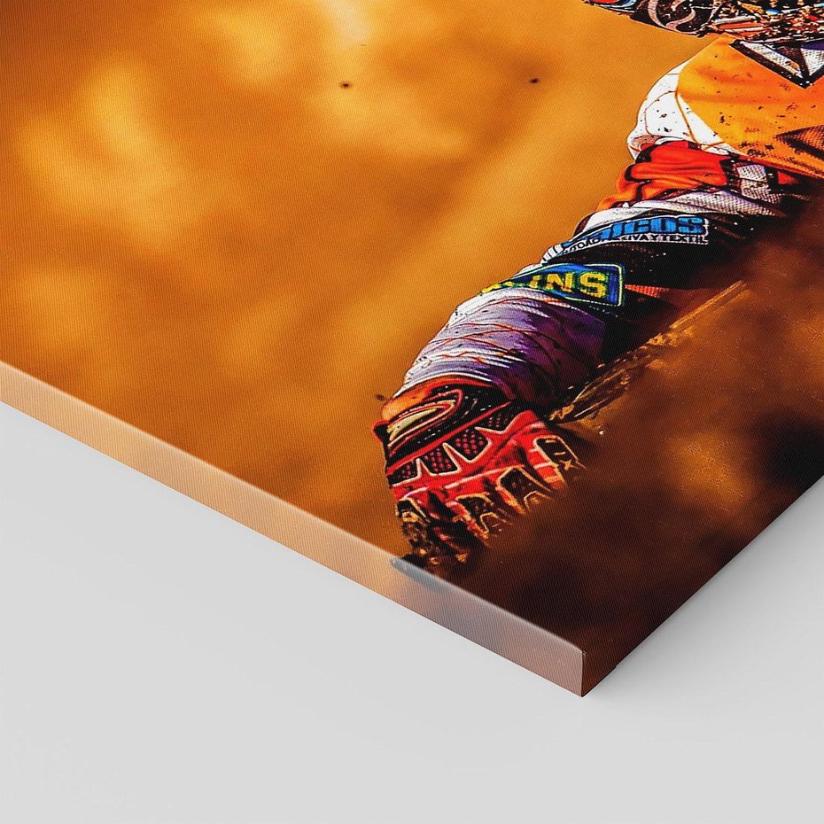 Obraz na płótnie 70x50 - Na Torze Wyścigowym Motocyklowe Zmagania - motocyklista, wyścig