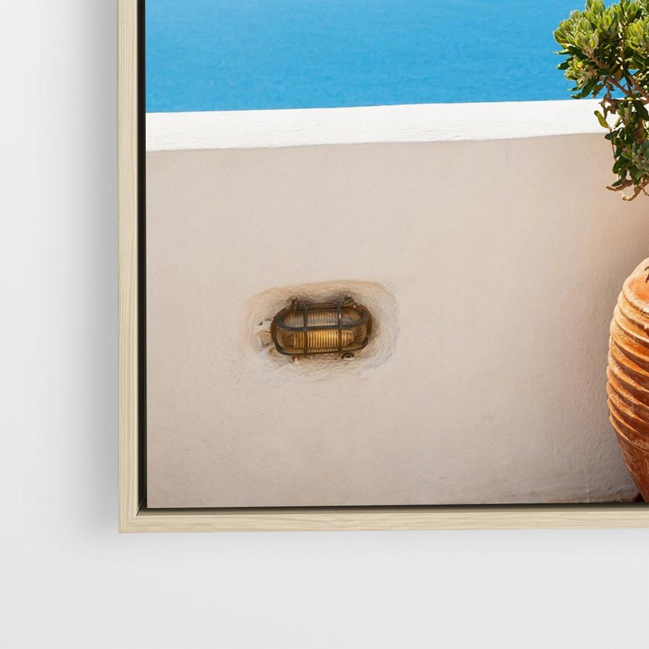 Obraz w ramie 80x80 - Santorini - oaza greckiej wyspy - Santorini, grecka - rama drewno