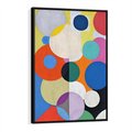 Obraz w ramie 50x70 - Tajemnicze Odbicia Czasu - abstrakcyjne geometryczne kształty, olejny obraz - rama czarna