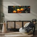 Obraz na płótnie 150x50 - Mandarynki na Drzewku - Owoce Pory Roku - mandarynki, drzewko