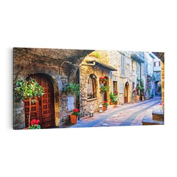 Obraz na płótnie 120x60 - Kwiecista uliczka - uliczka, miasto