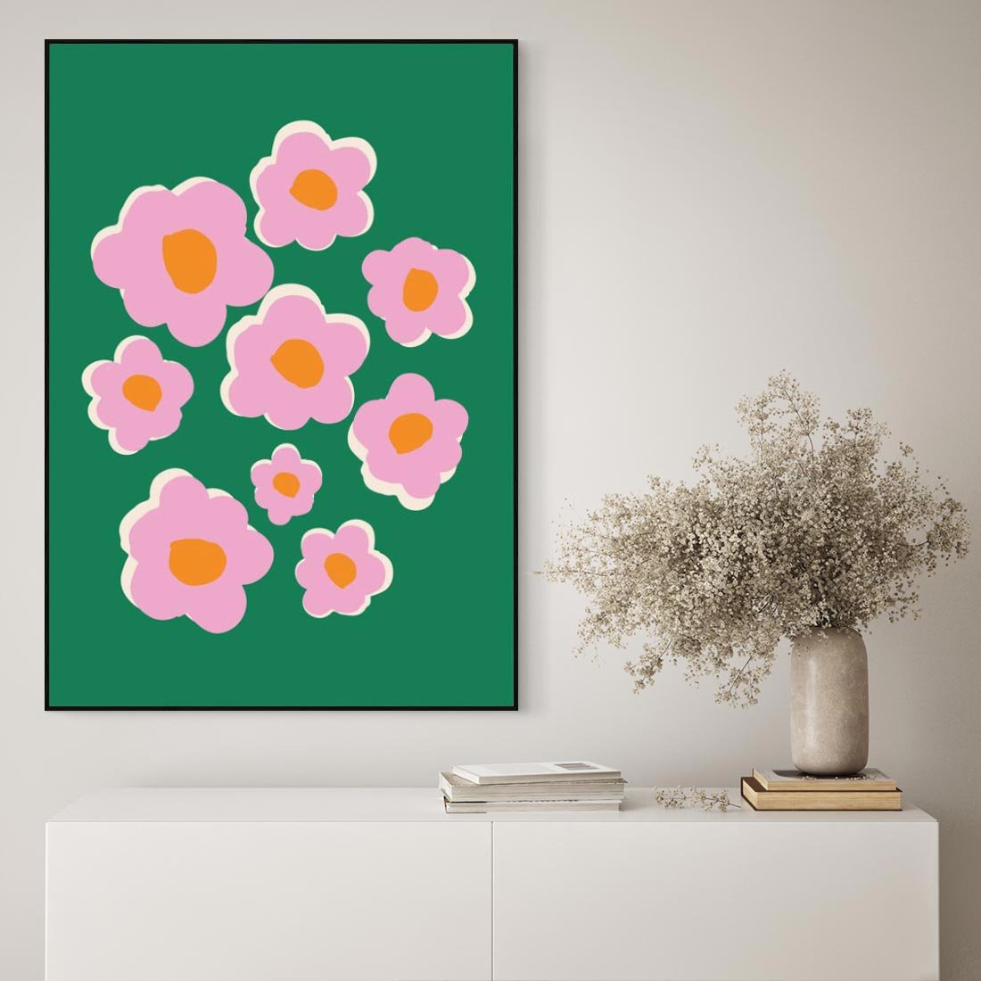 Obraz w ramie 50x70 - Przenikające Refleksje - abstrakcyjny plakat, boho styl - rama czarna