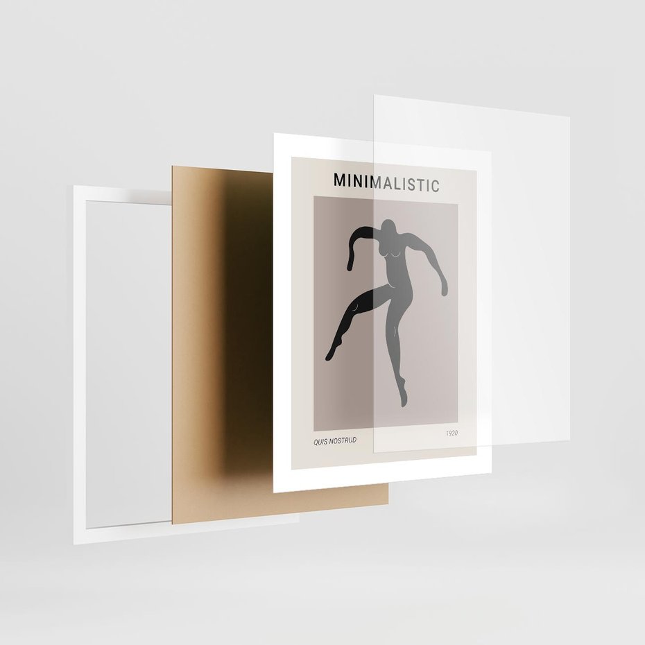 Plakat w ramie 40x50 - Sztuka Nowoczesności: Minimalistyczny Plakat - modern art, minimalistyczny plakat - rama biała