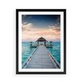 Plakat w ramie 50x70 - Morski Pomost - morze, pomost - rama czarna