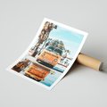 Plakat bez ramy 21x30 - Wakacje na Kółkach - kamper, deski surfingowe na dachu