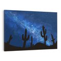 Obraz na płótnie 100x70 - Nocne Tajemnice Pustyni - gwieździsta noc, granatowe niebo