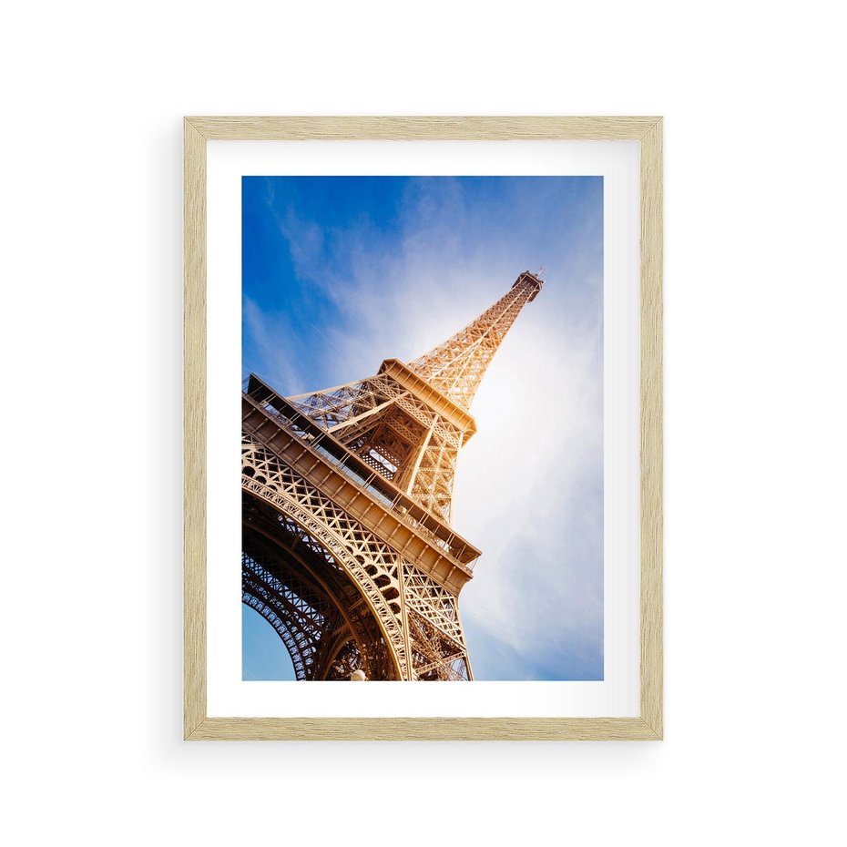 Plakat w ramie 30x40 - Eiffla - ikona Paryża - Eiffla, Paryż - rama drewno