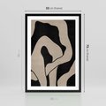 Plakat w ramie 50x70 - Nocne Pochłonięcia - abstrakcyjne linie, mroczny plakat - rama czarna