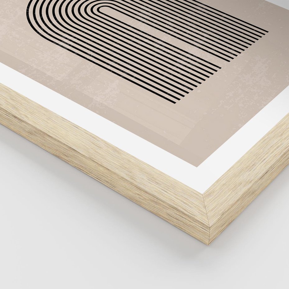 Plakat w ramie 30x40 - Migocące Echa - abstrakcyjne linie, geometria - rama drewno