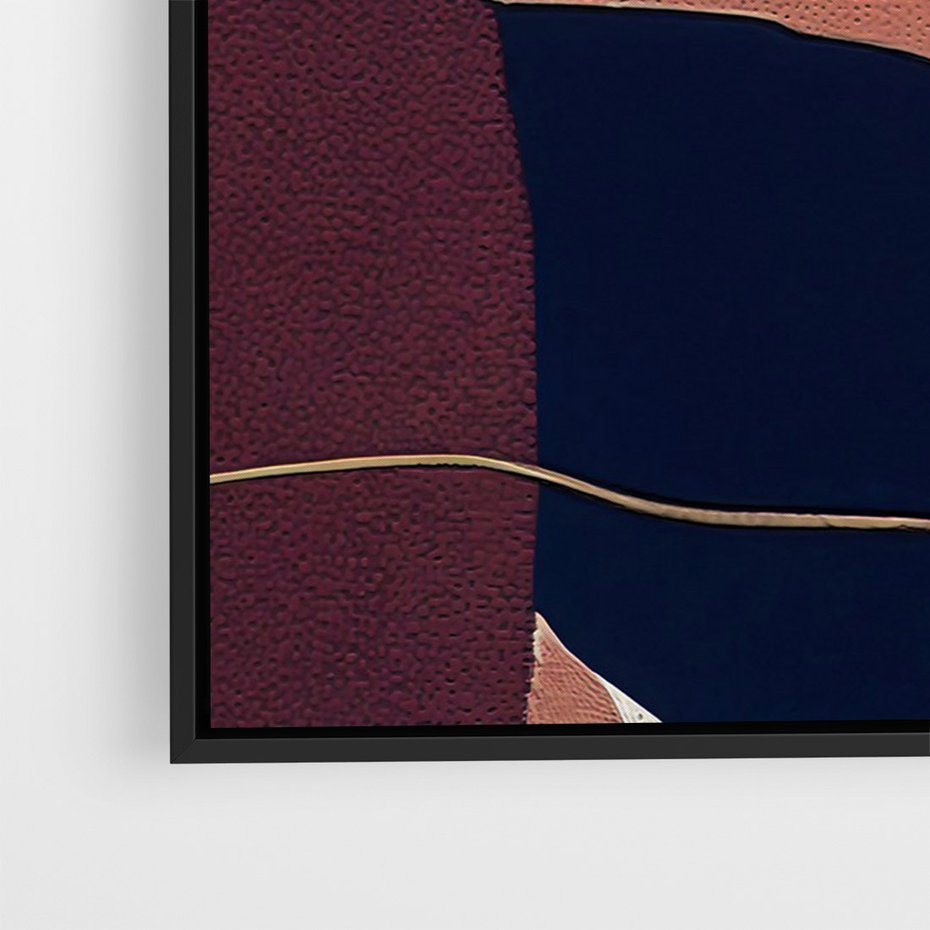 Obraz w ramie 50x70 - Abstrakt Marsala - nieregularne plamy, kształty - rama czarna